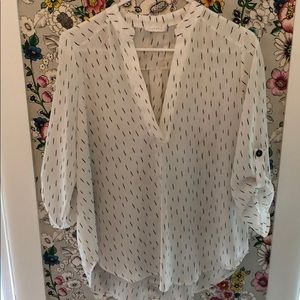 White sheer flowy blouse LUSH
